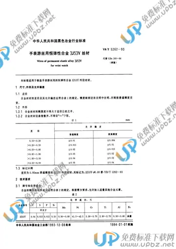 YB/T 5262-1993 免费下载