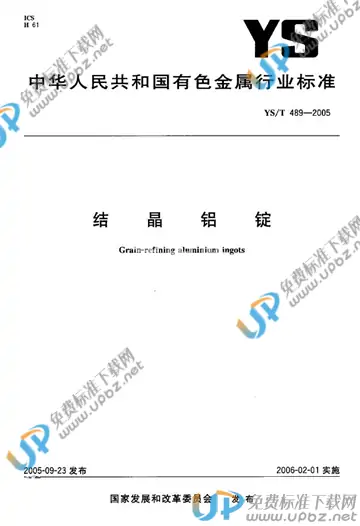 YS/T 489-2005 免费下载